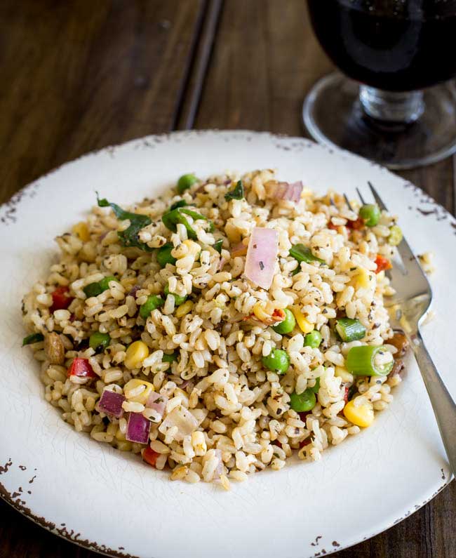 Mason Jar Rice Salad Recipe with White Rice